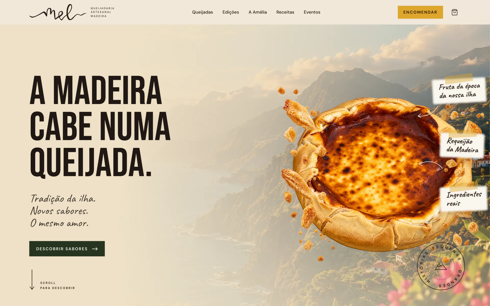 MEL Queijadaria Artesanal, versão desktop
